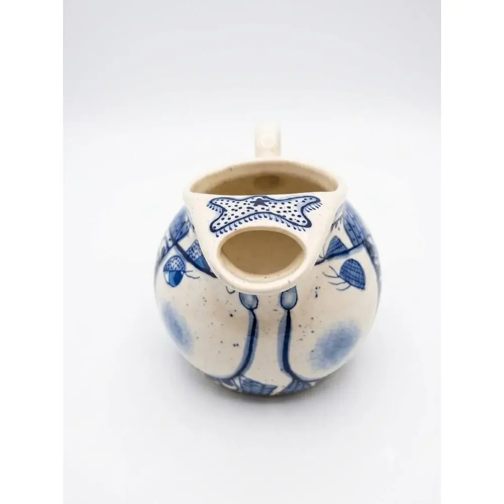 Vintage Come Dream With Me Kissing Fish Pitcher Ceramic Hand Painted 2001 Diane